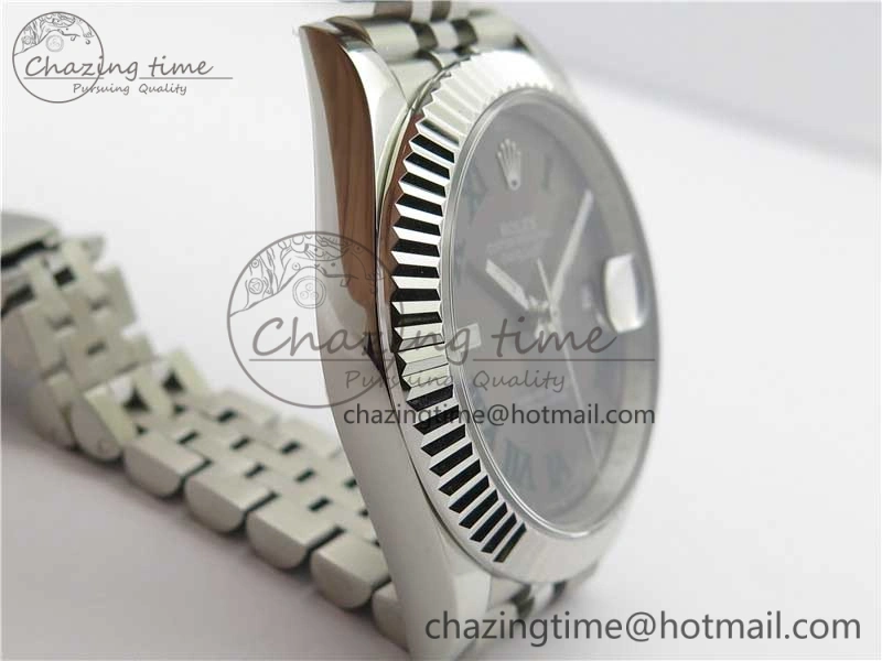DateJust 41mm 126334 SS BP Maker 1:1 Best Edition New Version Gray Green Roman Dial on Jubilee Bracelet