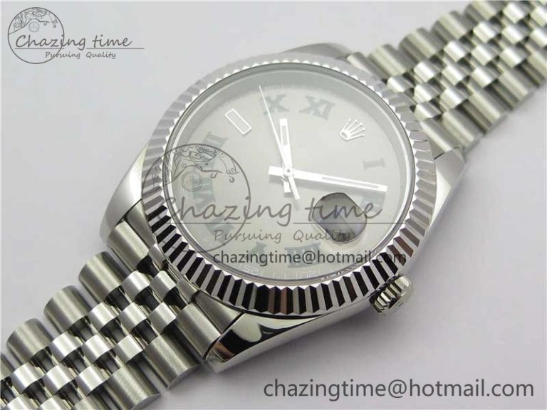 DateJust 41mm 126334 SS BP Maker 1:1 Best Edition New Version Gray Green Roman Dial on Jubilee Bracelet