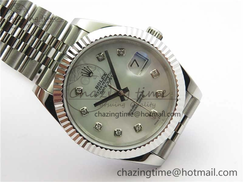 DateJust 41mm 126334 SS BP Maker 1:1 Best Edition New Version White MOP Crystal Dial on Jubilee Bracelet