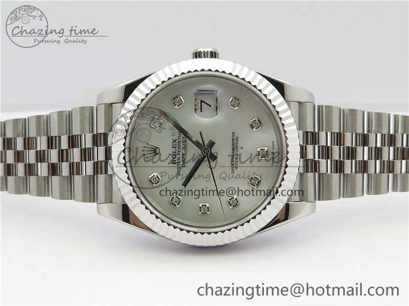 DateJust 41mm 126334 SS BP Maker 1:1 Best Edition New Version White MOP Crystal Dial on Jubilee Bracelet