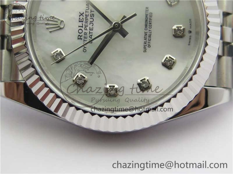 DateJust 41mm 126334 SS BP Maker 1:1 Best Edition New Version White MOP Crystal Dial on Jubilee Bracelet