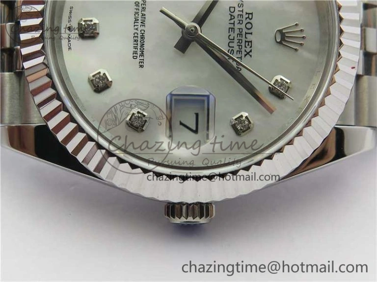DateJust 41mm 126334 SS BP Maker 1:1 Best Edition New Version White MOP Crystal Dial on Jubilee Bracelet