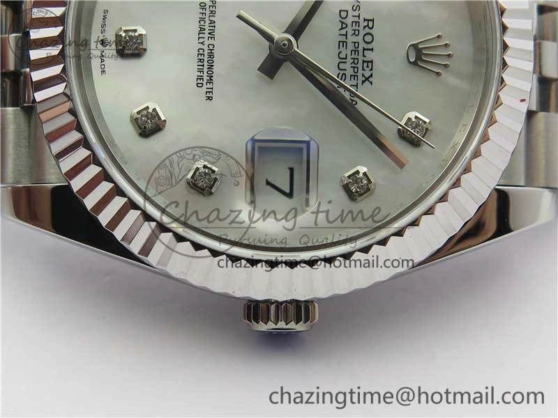 DateJust 41mm 126334 SS BP Maker 1:1 Best Edition New Version White MOP Crystal Dial on Jubilee Bracelet