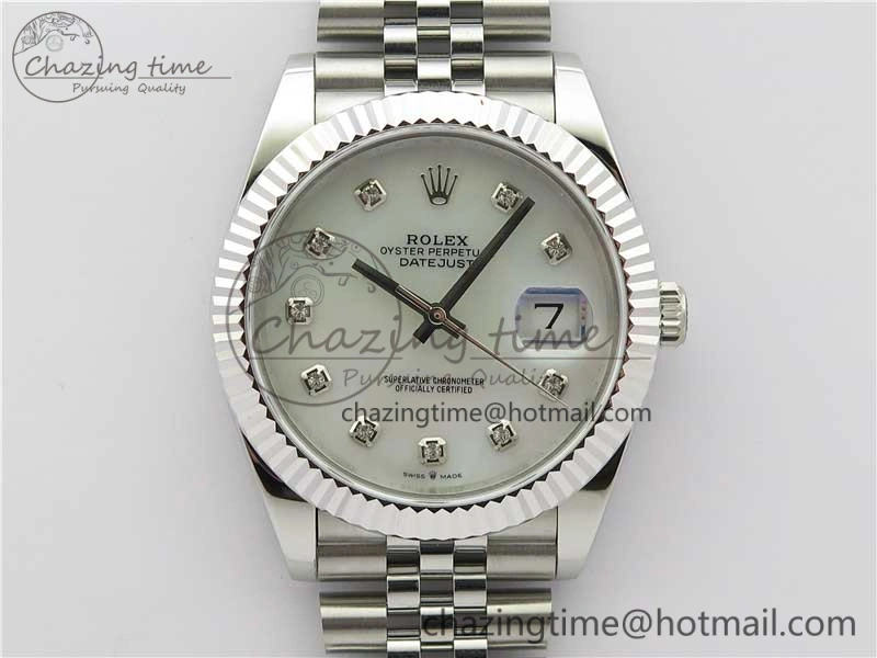 DateJust 41mm 126334 SS BP Maker 1:1 Best Edition New Version White MOP Crystal Dial on Jubilee Bracelet