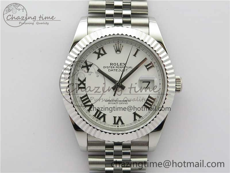 DateJust 41mm 126334 SS BP Maker 1:1 Best Edition New Version White Roman Dial on Jubilee Bracelet