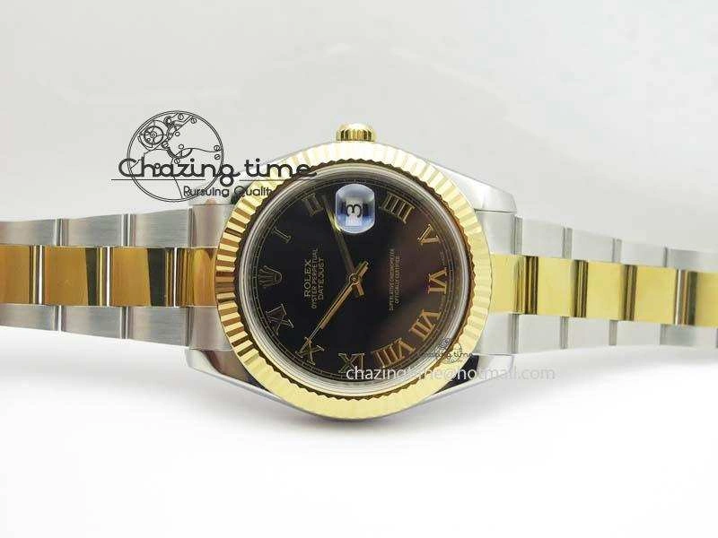 DateJust II 116333 SS YG 41mm EW Best Edition Black Dial Gold Roman Markers On SS Bracelet A3136
