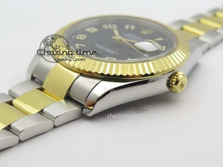 DateJust II 116333 SS YG 41mm EW Best Edition Black Dial Numeral Markers On SS Bracelet A3136