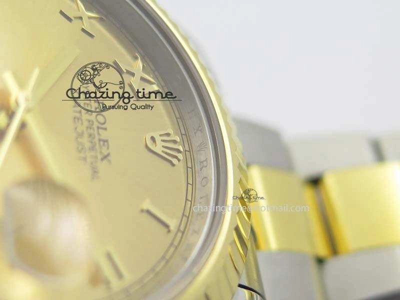 DateJust II 116333 SS YG 41mm EW Best Edition Gold Dial Roman Markers On SS Bracelet A3136