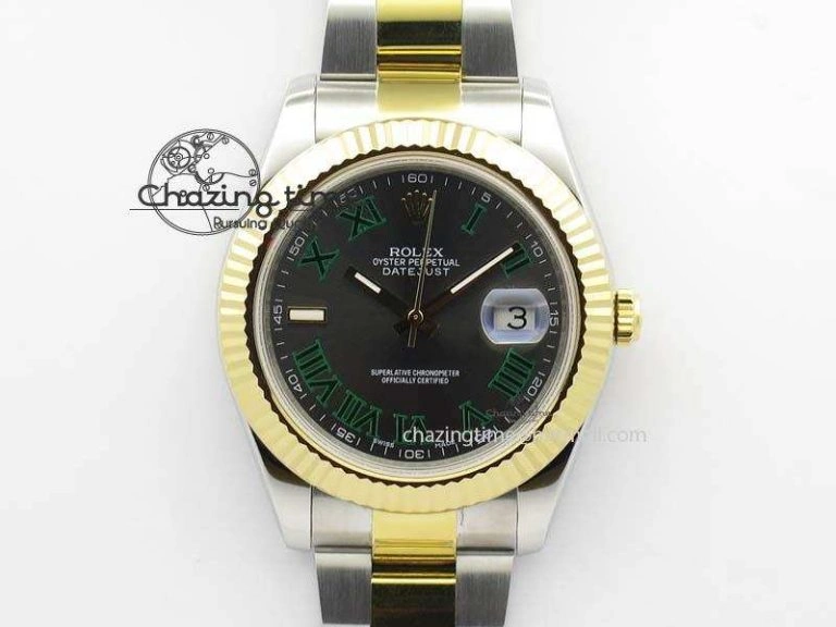 DateJust II 116333 SS YG 41mm EW Best Edition Gray Dial Roman Markers On SS Bracelet A3136
