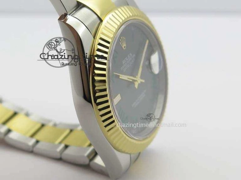 DateJust II 116333 SS YG 41mm EW Best Edition Gray Dial Roman Markers On SS Bracelet A3136