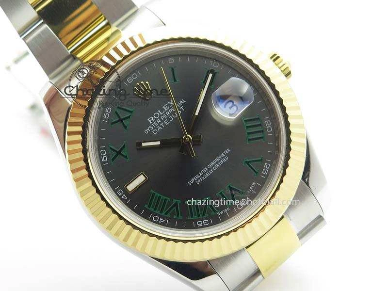 DateJust II 116333 SS YG 41mm EW Best Edition Gray Dial Roman Markers On SS Bracelet A3136