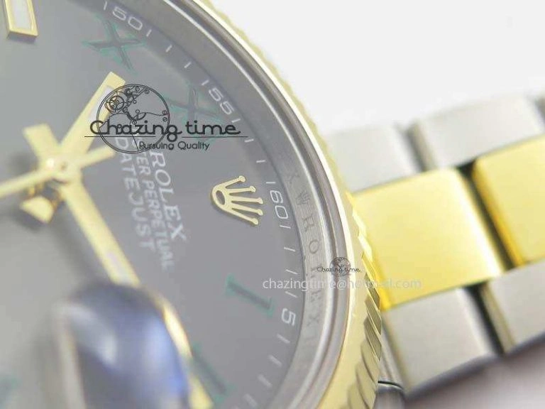 DateJust II 116333 SS YG 41mm EW Best Edition Gray Dial Roman Markers On SS Bracelet A3136