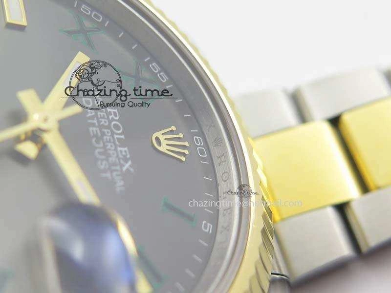 DateJust II 116333 SS YG 41mm EW Best Edition Gray Dial Roman Markers On SS Bracelet A3136