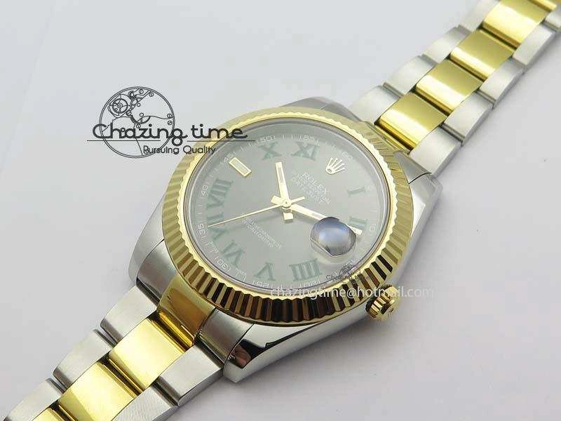 DateJust II 116333 SS YG 41mm EW Best Edition Gray Dial Roman Markers On SS Bracelet A3136