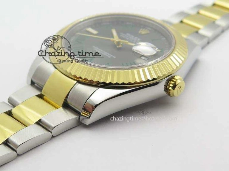 DateJust II 116333 SS YG 41mm EW Best Edition Gray Dial Roman Markers On SS Bracelet A3136