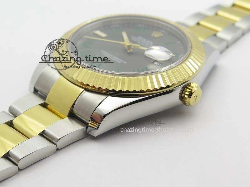 DateJust II 116333 SS YG 41mm EW Best Edition Gray Dial Roman Markers On SS Bracelet A3136