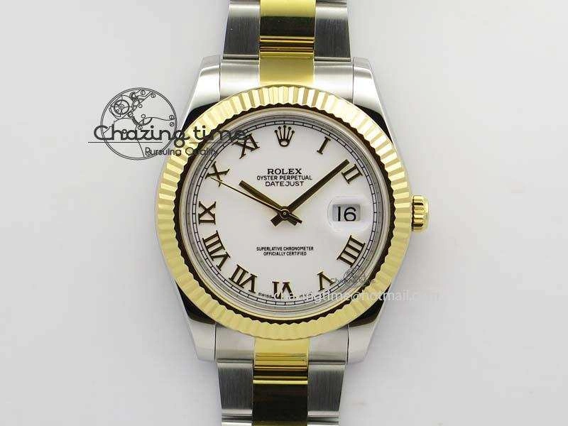 DateJust II 116333 SS YG 41mm EW Best Edition White Dial Roman Markers On SS Bracelet A3136