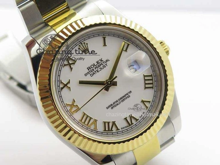 DateJust II 116333 SS YG 41mm EW Best Edition White Dial Roman Markers On SS Bracelet A3136