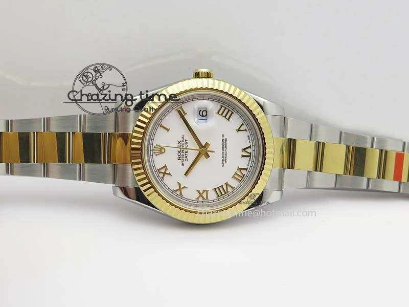 DateJust II 116333 SS YG 41mm EW Best Edition White Dial Roman Markers On SS Bracelet A3136