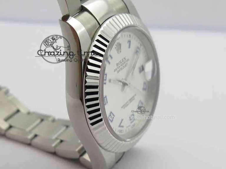 DateJust II 116334 41mm SS BP Maker Best Edition Silver Blue Arabic Dial On SS Bracelet SA3136