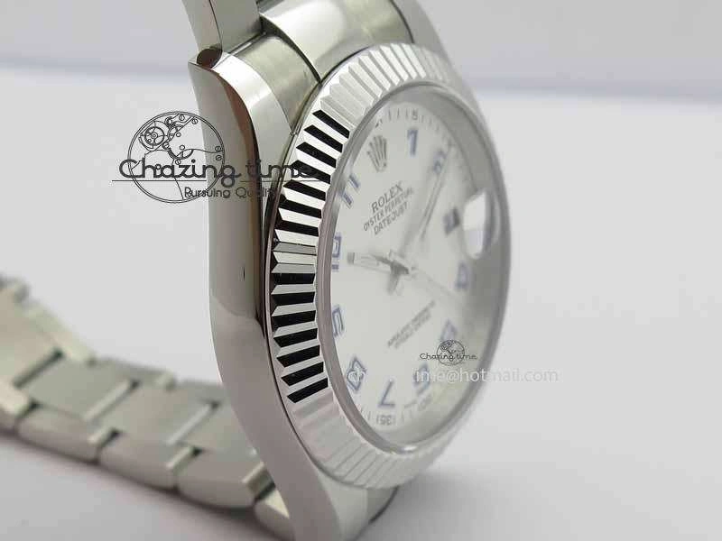 DateJust II 116334 41mm SS BP Maker Best Edition Silver Blue Arabic Dial On SS Bracelet SA3136