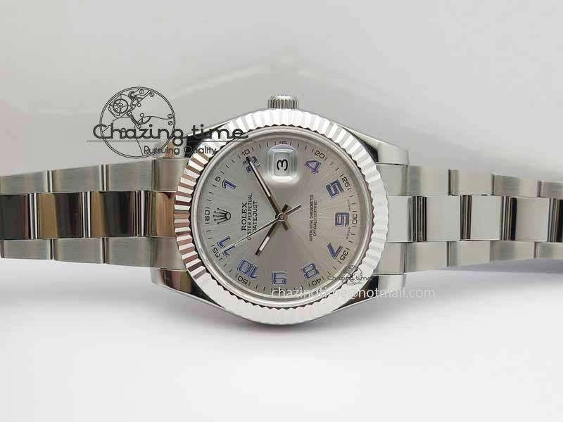 DateJust II 116334 41mm SS BP Maker Best Edition Silver Blue Arabic Dial On SS Bracelet SA3136