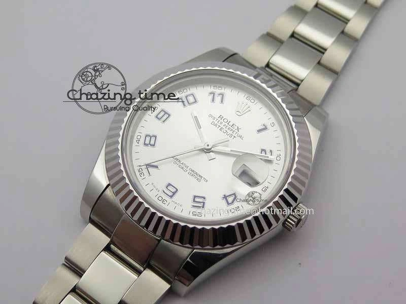 DateJust II 116334 41mm SS BP Maker Best Edition Silver Blue Arabic Dial On SS Bracelet SA3136