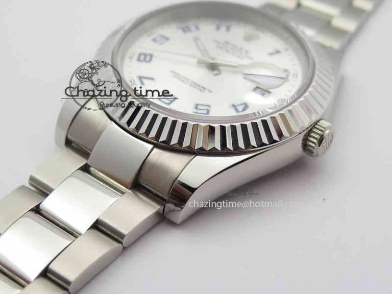 DateJust II 116334 41mm SS BP Maker Best Edition Silver Blue Arabic Dial On SS Bracelet SA3136
