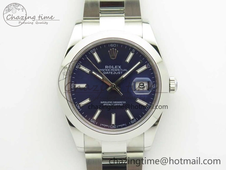 DateJust II 126334 41mm SS BP 1:1 Best Edition Blue Dial Sticks Makers on Oyster Bracelet