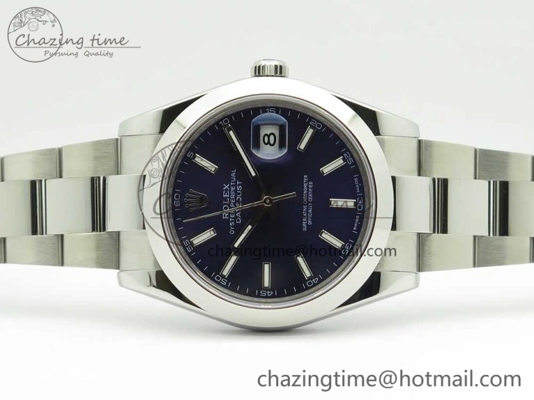 DateJust II 126334 41mm SS BP 1:1 Best Edition Blue Dial Sticks Makers on Oyster Bracelet