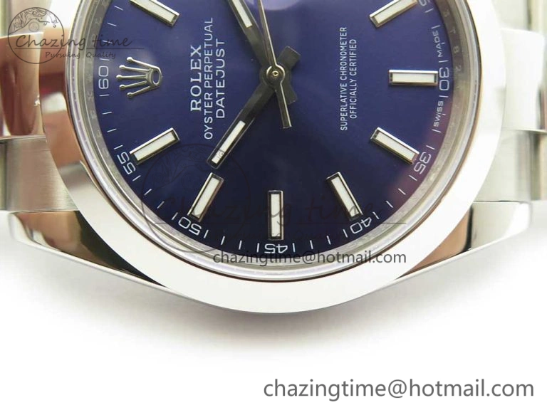 DateJust II 126334 41mm SS BP 1:1 Best Edition Blue Dial Sticks Makers on Oyster Bracelet