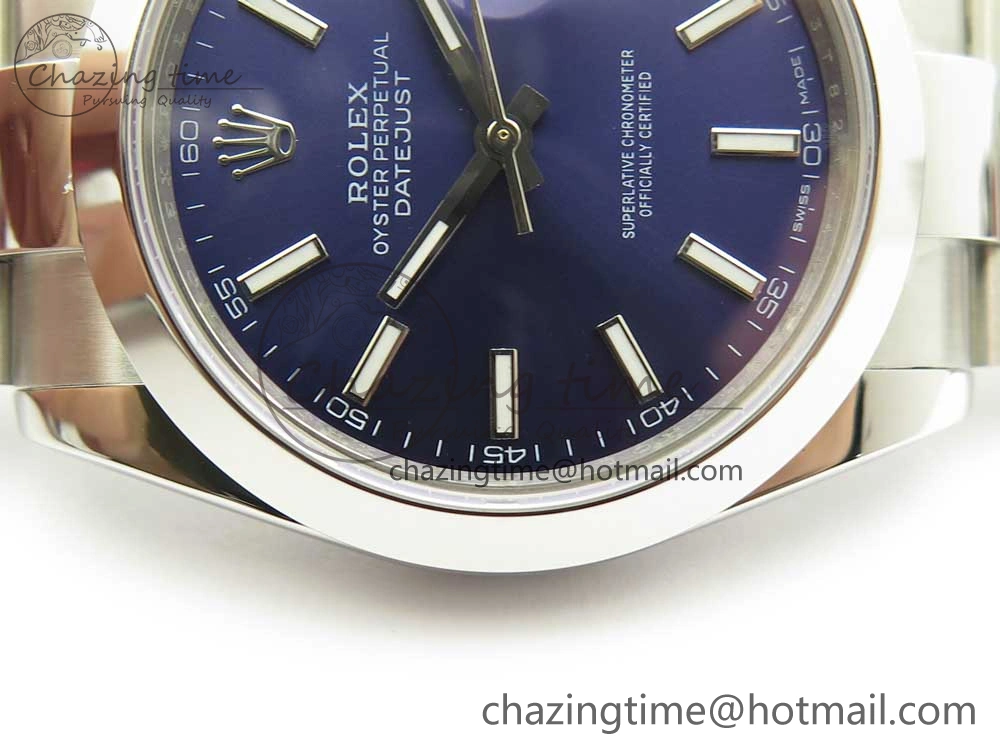 DateJust II 126334 41mm SS BP 1:1 Best Edition Blue Dial Sticks Makers on Oyster Bracelet