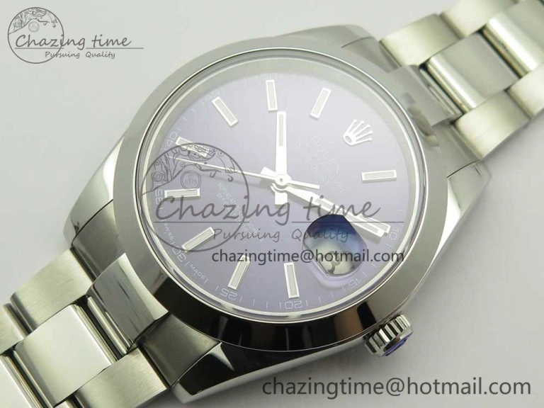 DateJust II 126334 41mm SS BP 1:1 Best Edition Blue Dial Sticks Makers on Oyster Bracelet