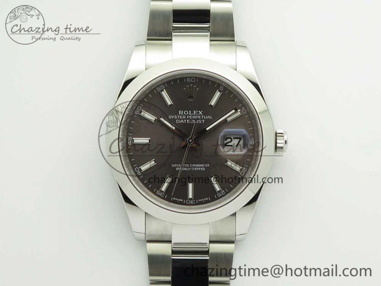 DateJust II 126334 41mm SS BP 1:1 Best Edition Gray Dial Sticks Makers on Oyster Bracelet