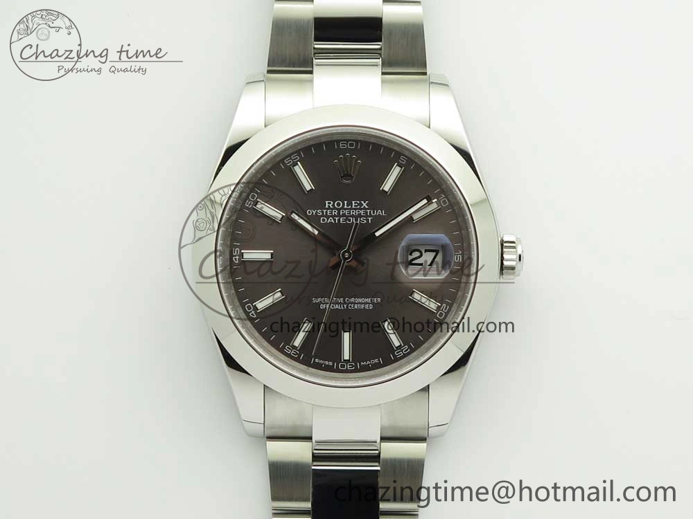 DateJust II 126334 41mm SS BP 1:1 Best Edition Gray Dial Sticks Makers on Oyster Bracelet
