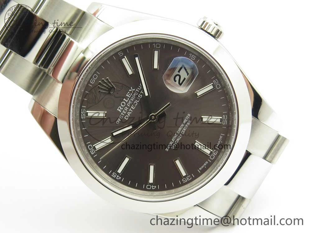 DateJust II 126334 41mm SS BP 1:1 Best Edition Gray Dial Sticks Makers on Oyster Bracelet
