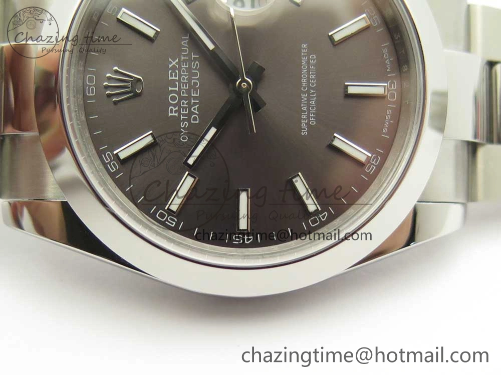 DateJust II 126334 41mm SS BP 1:1 Best Edition Gray Dial Sticks Makers on Oyster Bracelet