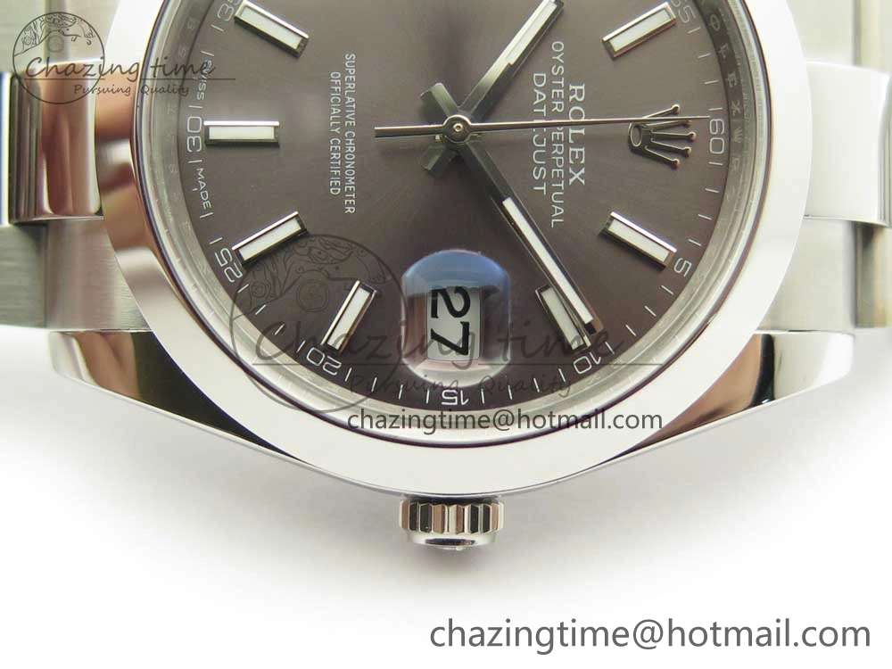 DateJust II 126334 41mm SS BP 1:1 Best Edition Gray Dial Sticks Makers on Oyster Bracelet