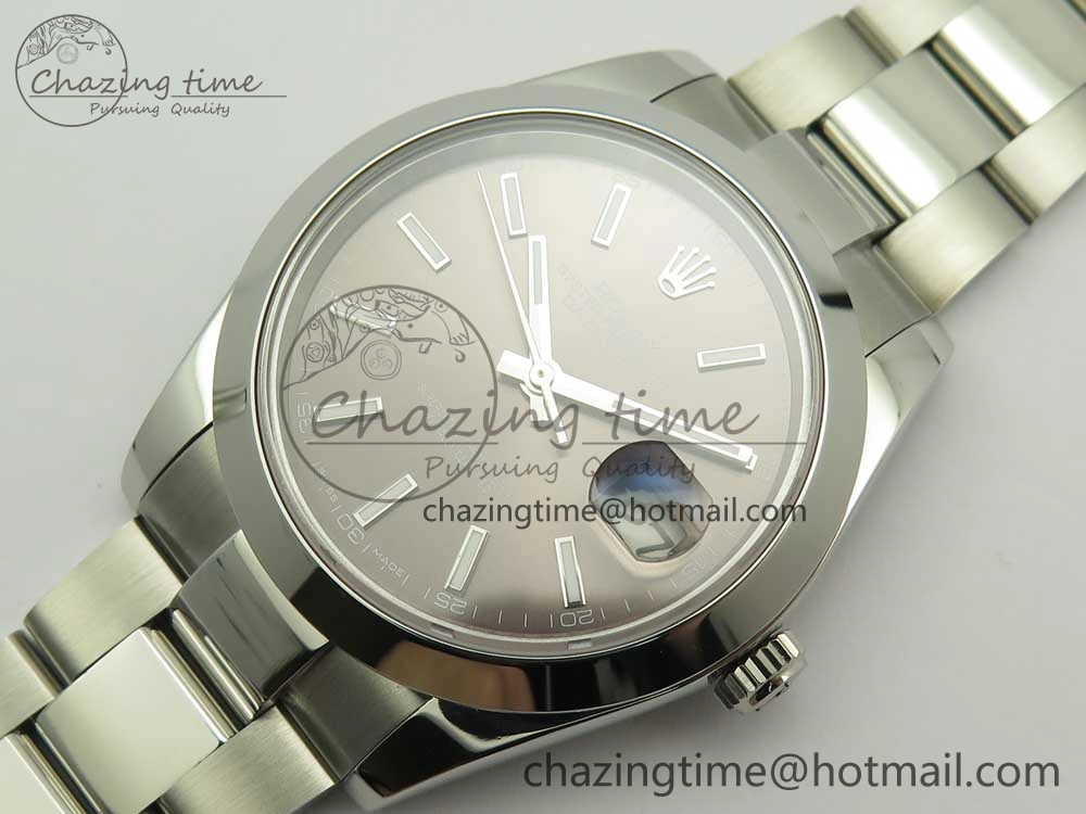 DateJust II 126334 41mm SS BP 1:1 Best Edition Gray Dial Sticks Makers on Oyster Bracelet