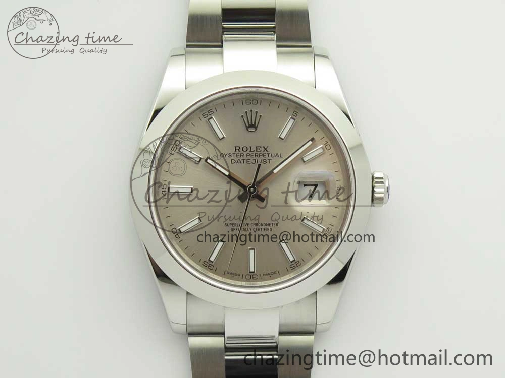 DateJust II 126334 41mm SS BP 1:1 Best Edition Silver Dial Sticks Makers on Oyster Bracelet