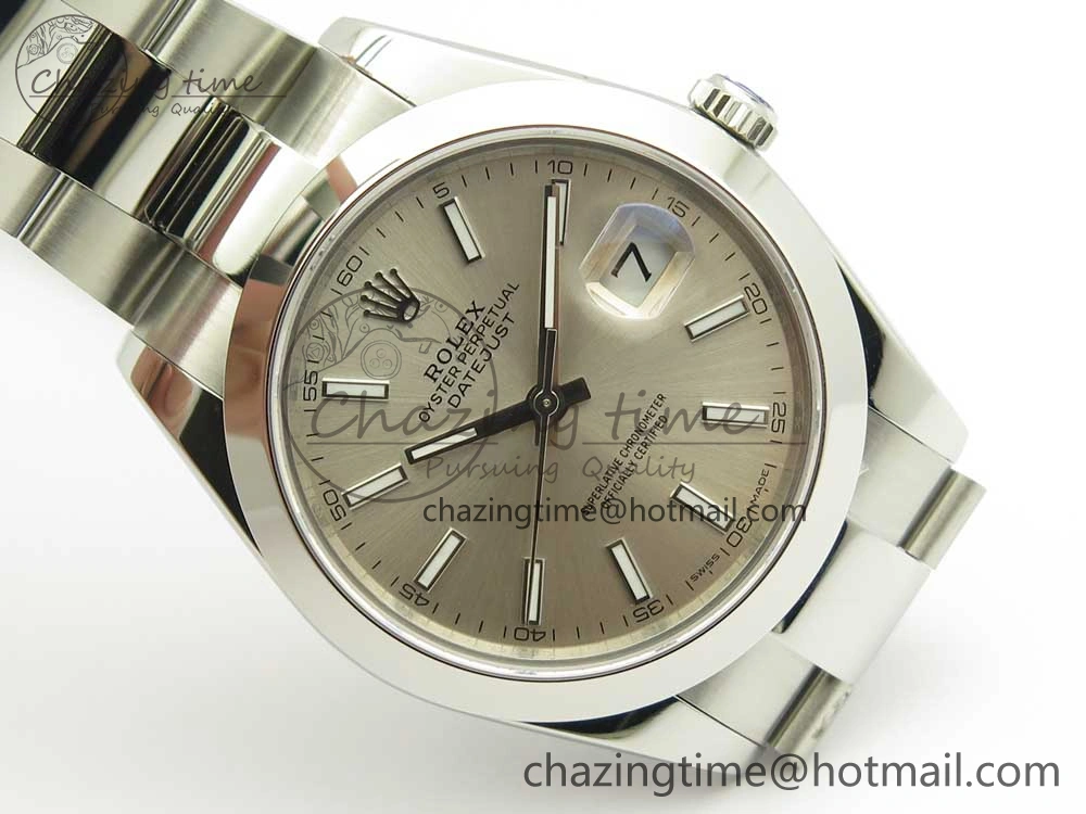 DateJust II 126334 41mm SS BP 1:1 Best Edition Silver Dial Sticks Makers on Oyster Bracelet
