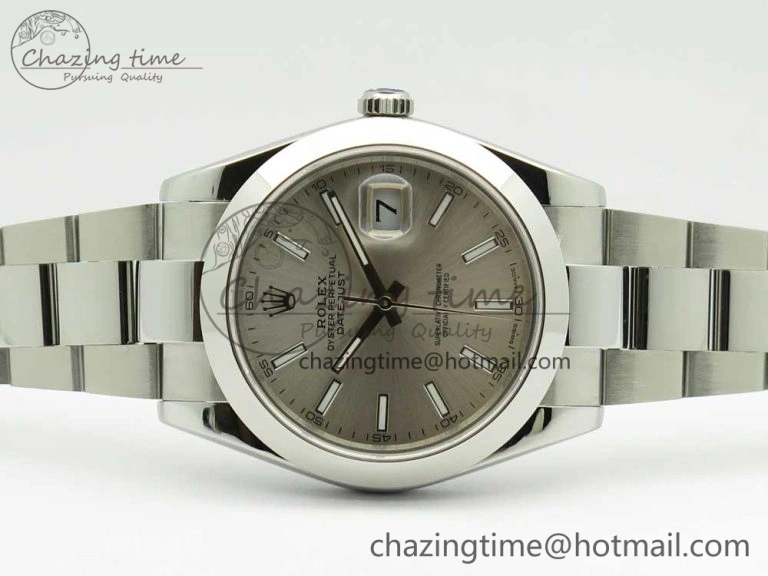DateJust II 126334 41mm SS BP 1:1 Best Edition Silver Dial Sticks Makers on Oyster Bracelet