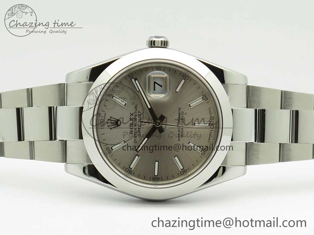DateJust II 126334 41mm SS BP 1:1 Best Edition Silver Dial Sticks Makers on Oyster Bracelet