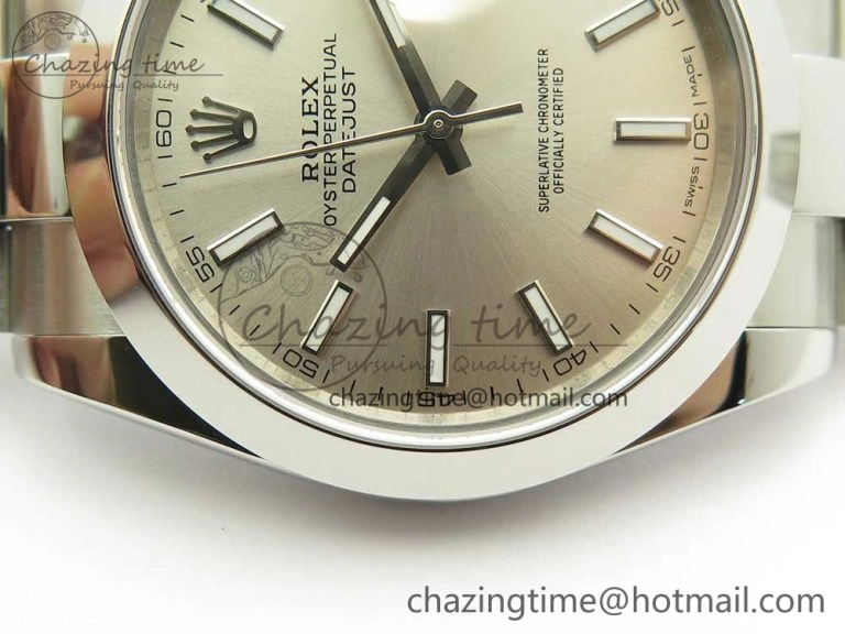 DateJust II 126334 41mm SS BP 1:1 Best Edition Silver Dial Sticks Makers on Oyster Bracelet