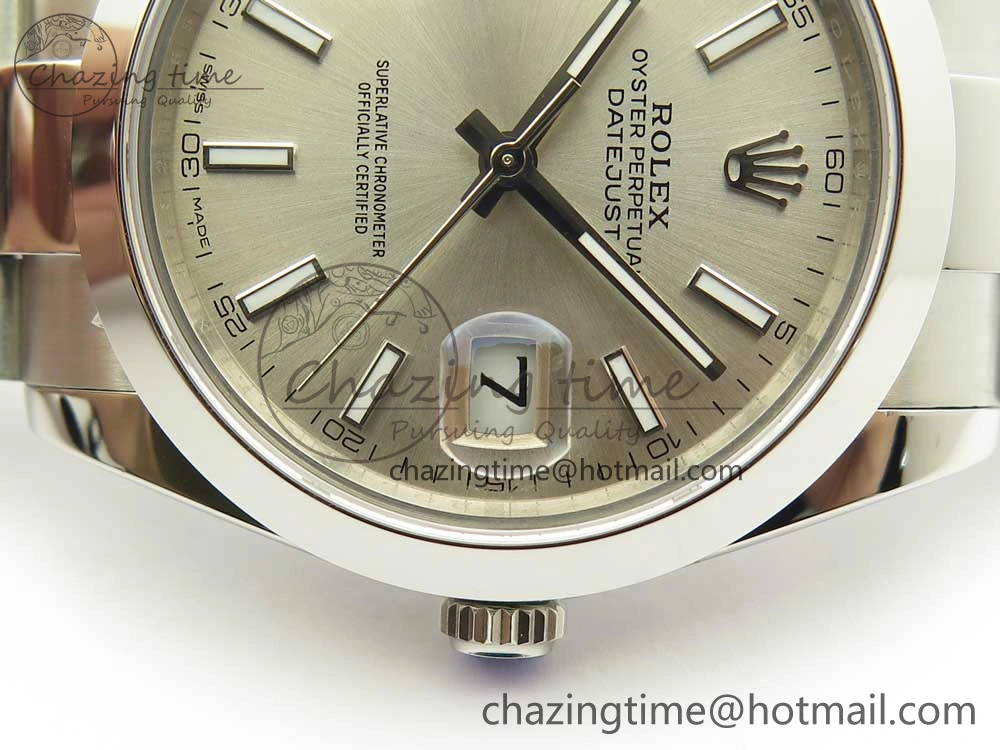 DateJust II 126334 41mm SS BP 1:1 Best Edition Silver Dial Sticks Makers on Oyster Bracelet