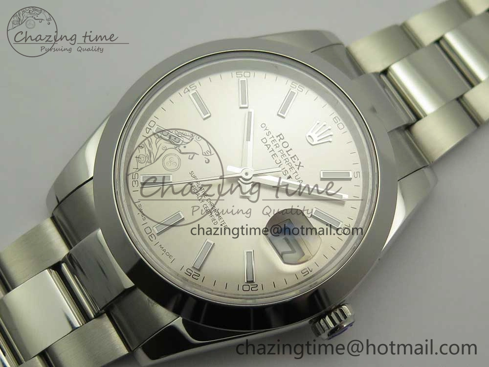 DateJust II 126334 41mm SS BP 1:1 Best Edition Silver Dial Sticks Makers on Oyster Bracelet