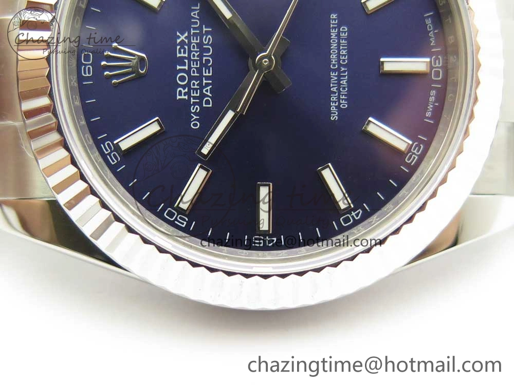DateJust II 126334 41mm SS BP Maker 1:1 Best Edition Blue Dial Fluted Bezel on Oyster Bracelet