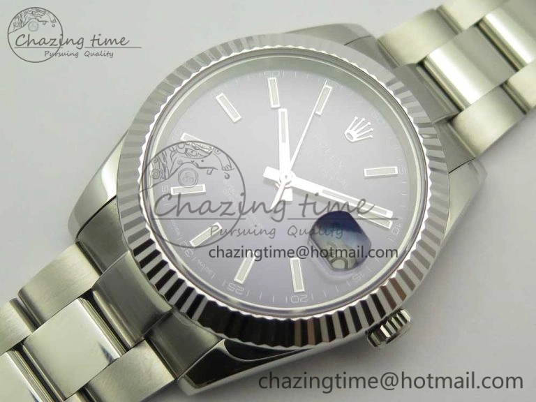DateJust II 126334 41mm SS BP Maker 1:1 Best Edition Blue Dial Fluted Bezel on Oyster Bracelet