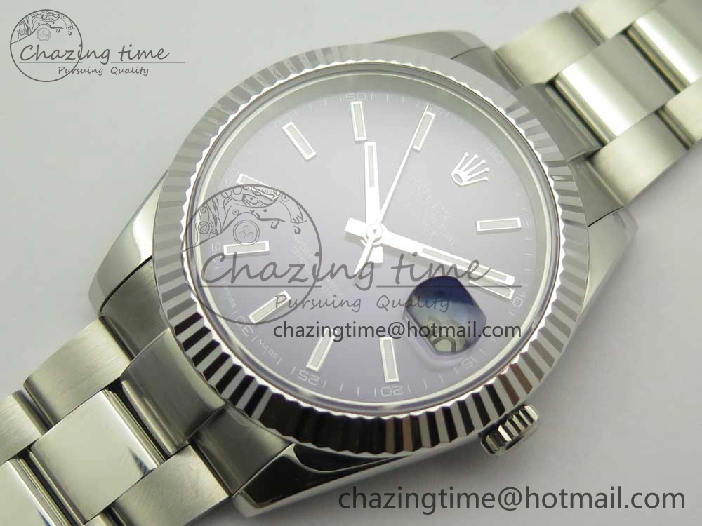 DateJust II 126334 41mm SS BP Maker 1:1 Best Edition Blue Dial Fluted Bezel on Oyster Bracelet
