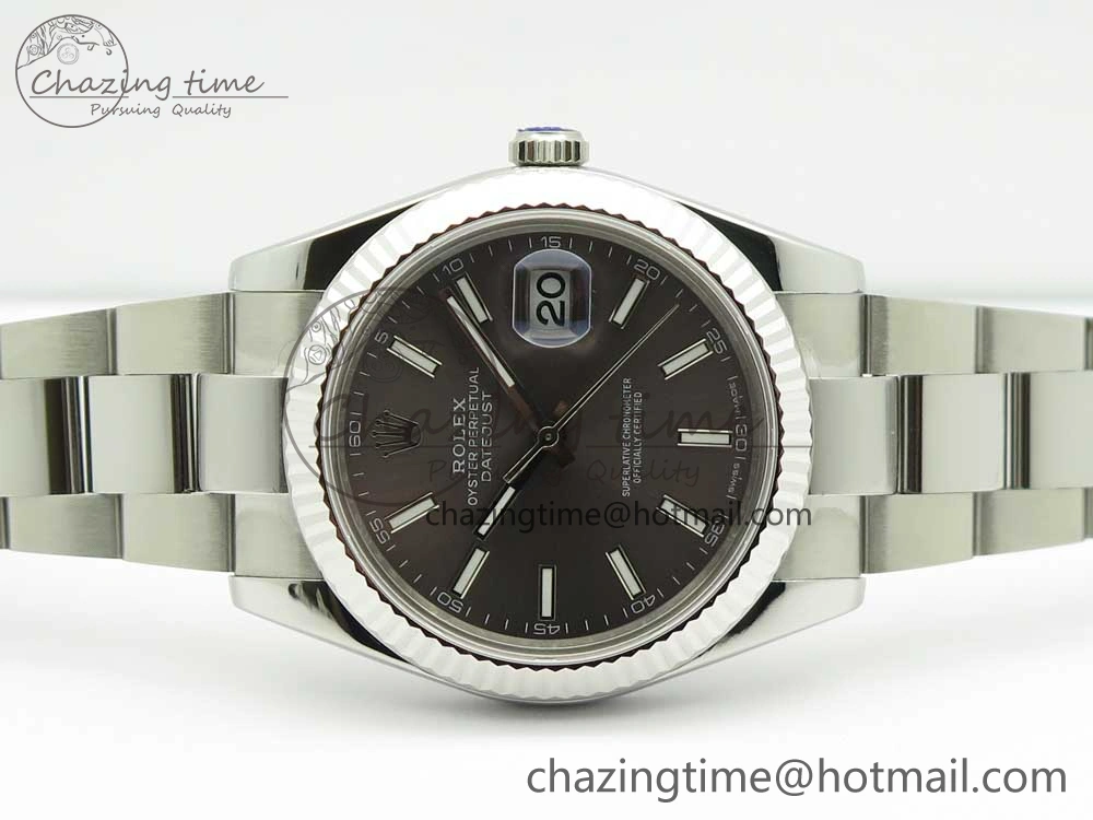 DateJust II 126334 41mm SS BP Maker 1:1 Best Edition Gray Dial Fluted Bezel on Oyster Bracelet